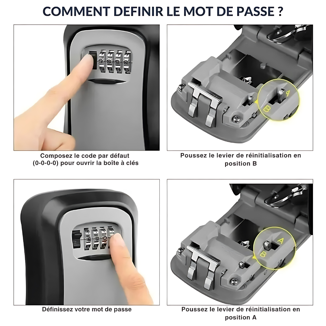 KeyFort – Boîte à Clés Murale Sécurisée 4 Chiffres