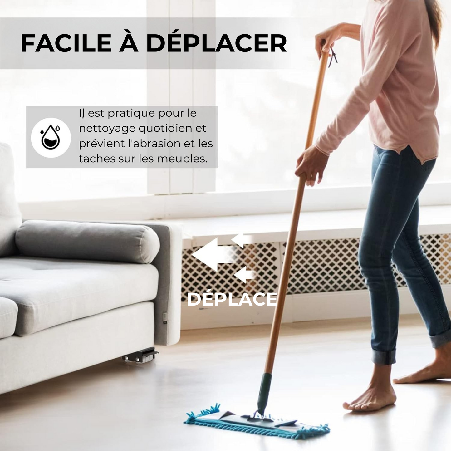 Socle Mobile Universel avec Frein – Lot de 2