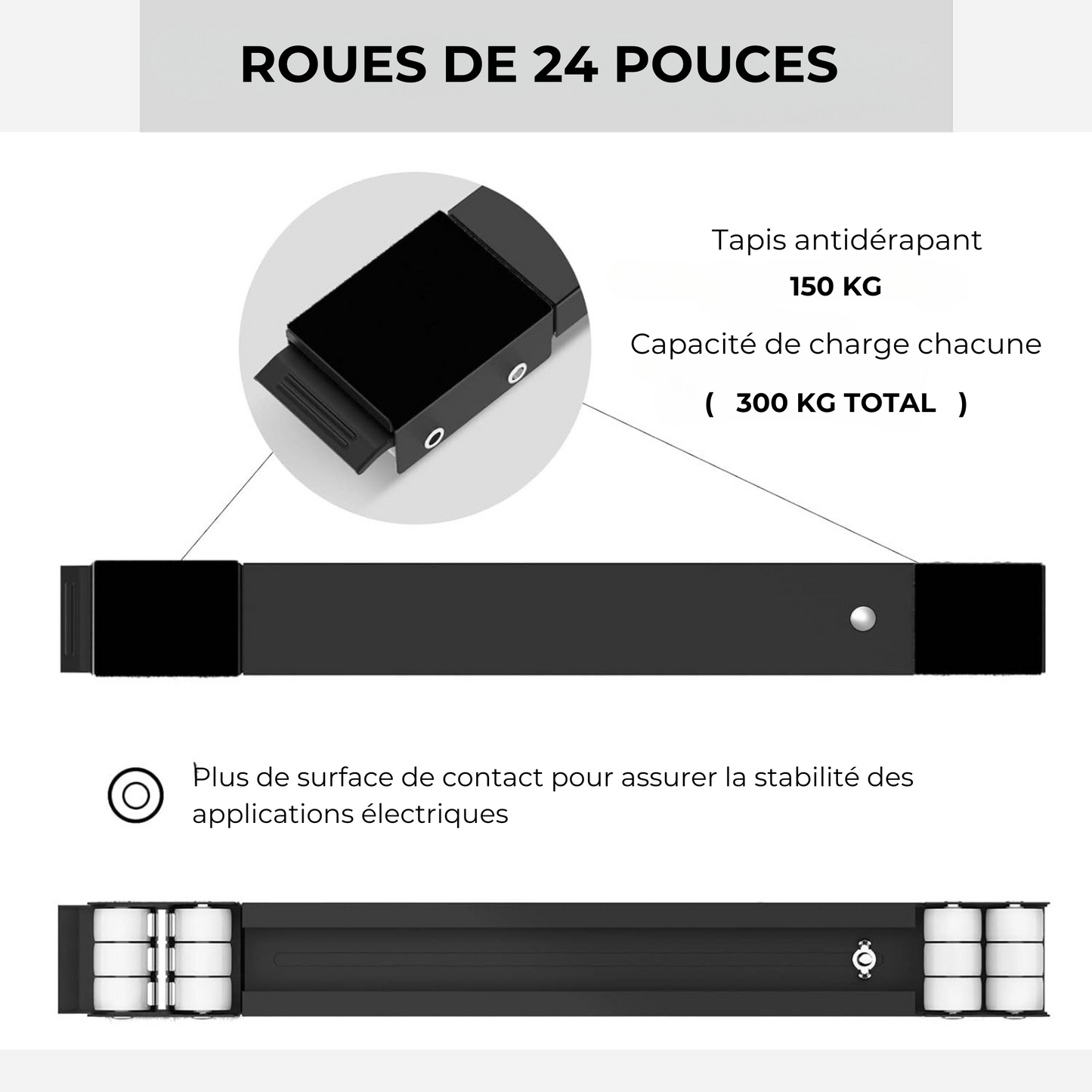 Socle Mobile Universel avec Frein – Lot de 2