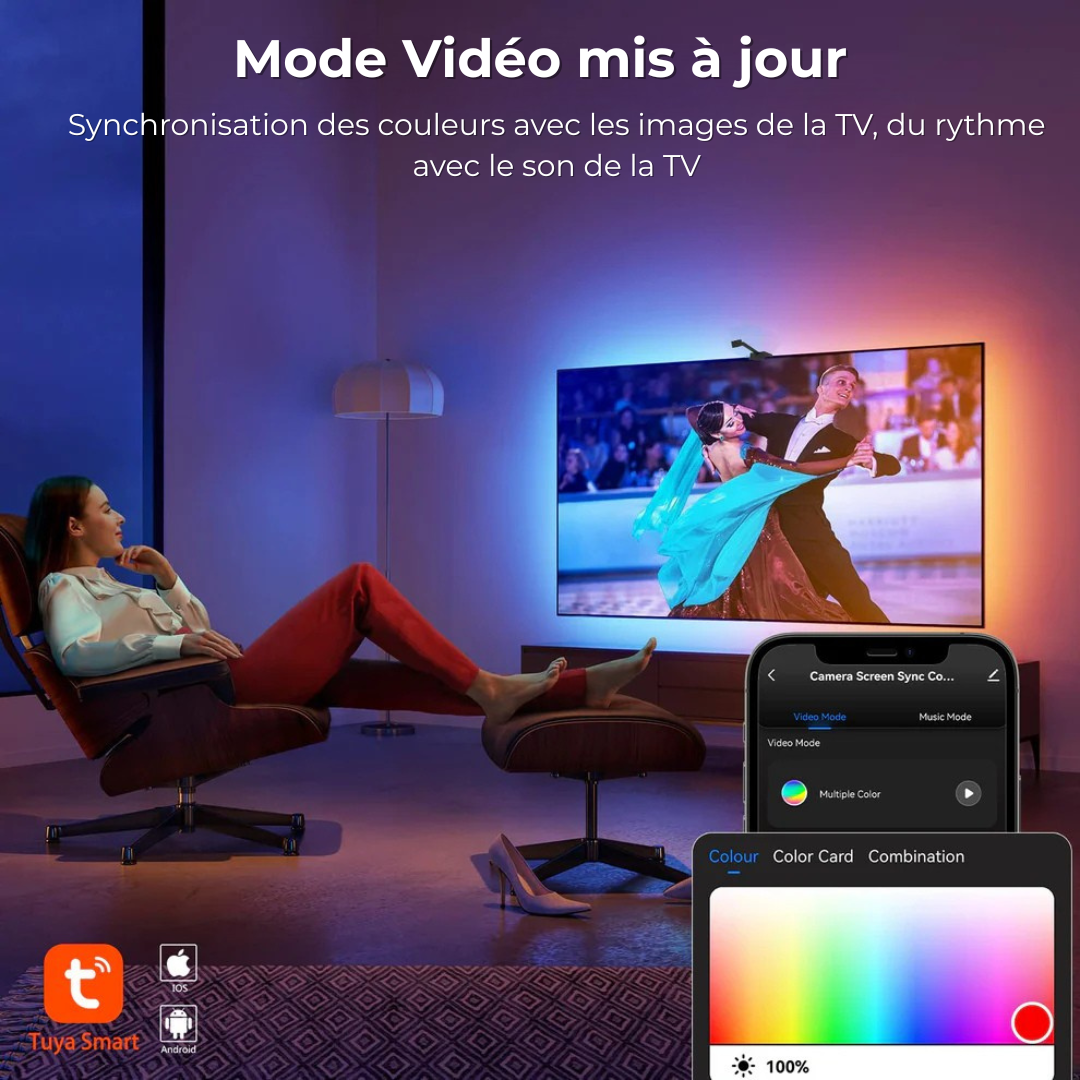 GlowSync – Bande LED TV Connectée avec Synchronisation Écran
