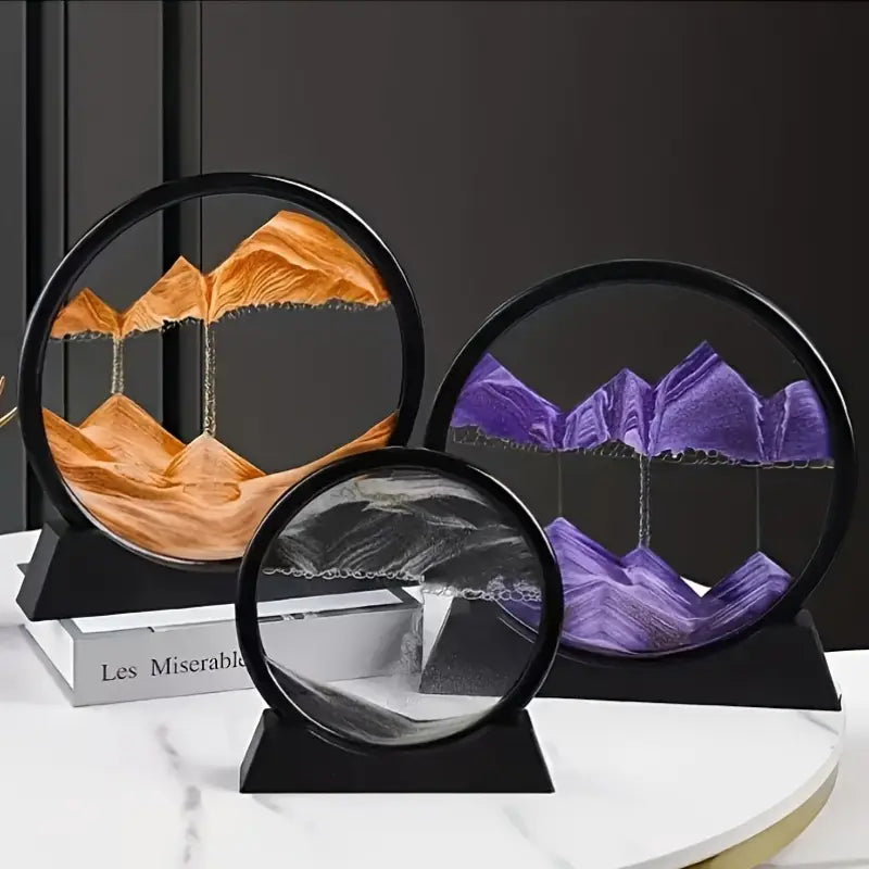 Mirage Temporel - Sablier 3D Paysage en Mouvement