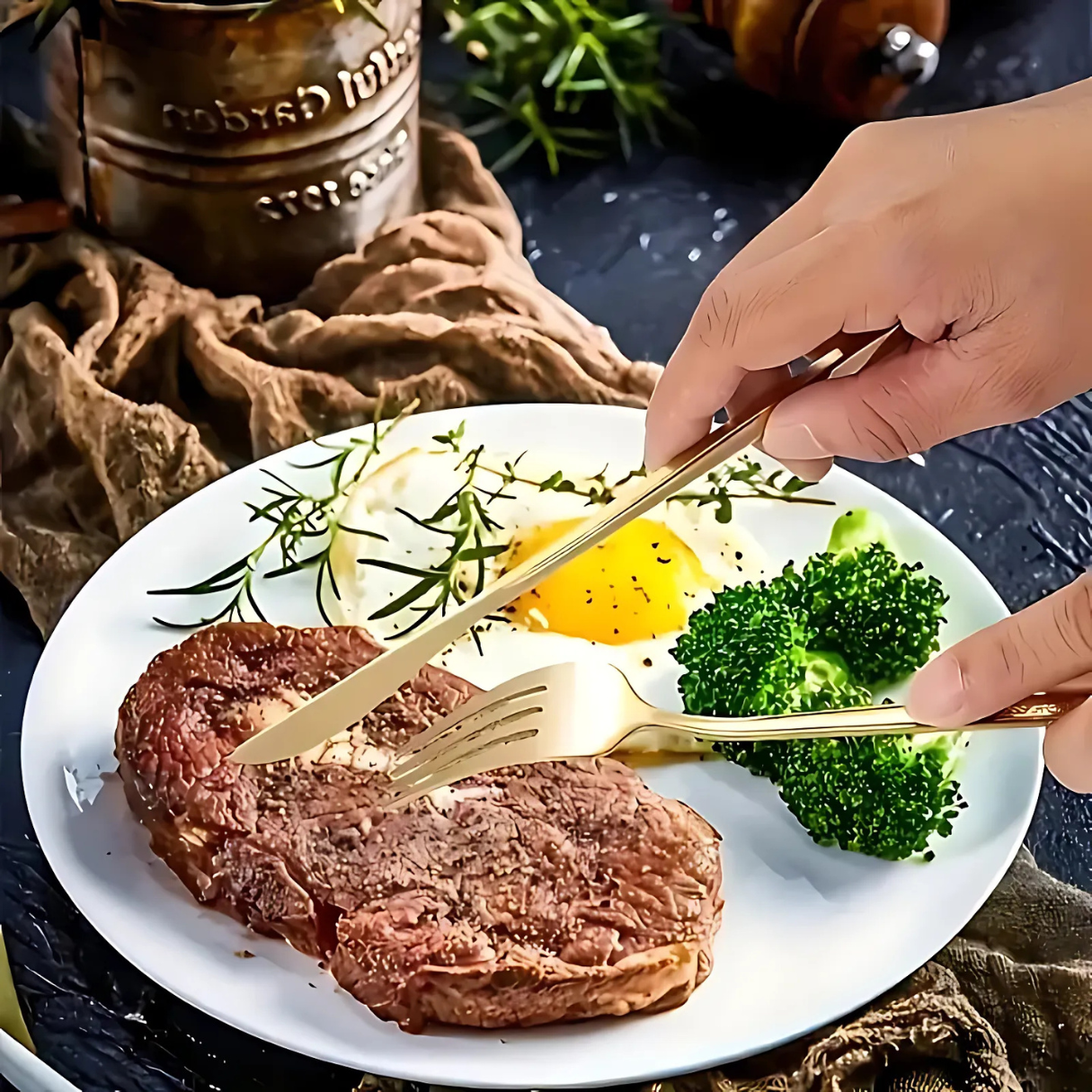 Luxe à Table – Coffret de Couverts Élégance Métallique ( 24 pcs )
