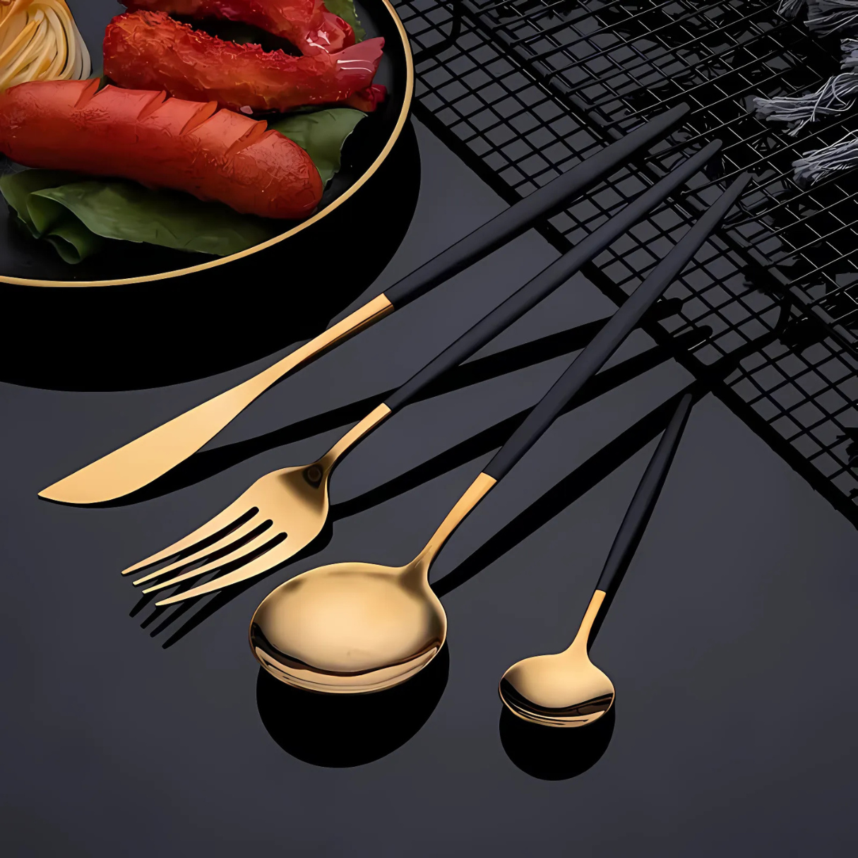 Luxe à Table – Coffret de Couverts Élégance Métallique ( 24 pcs )