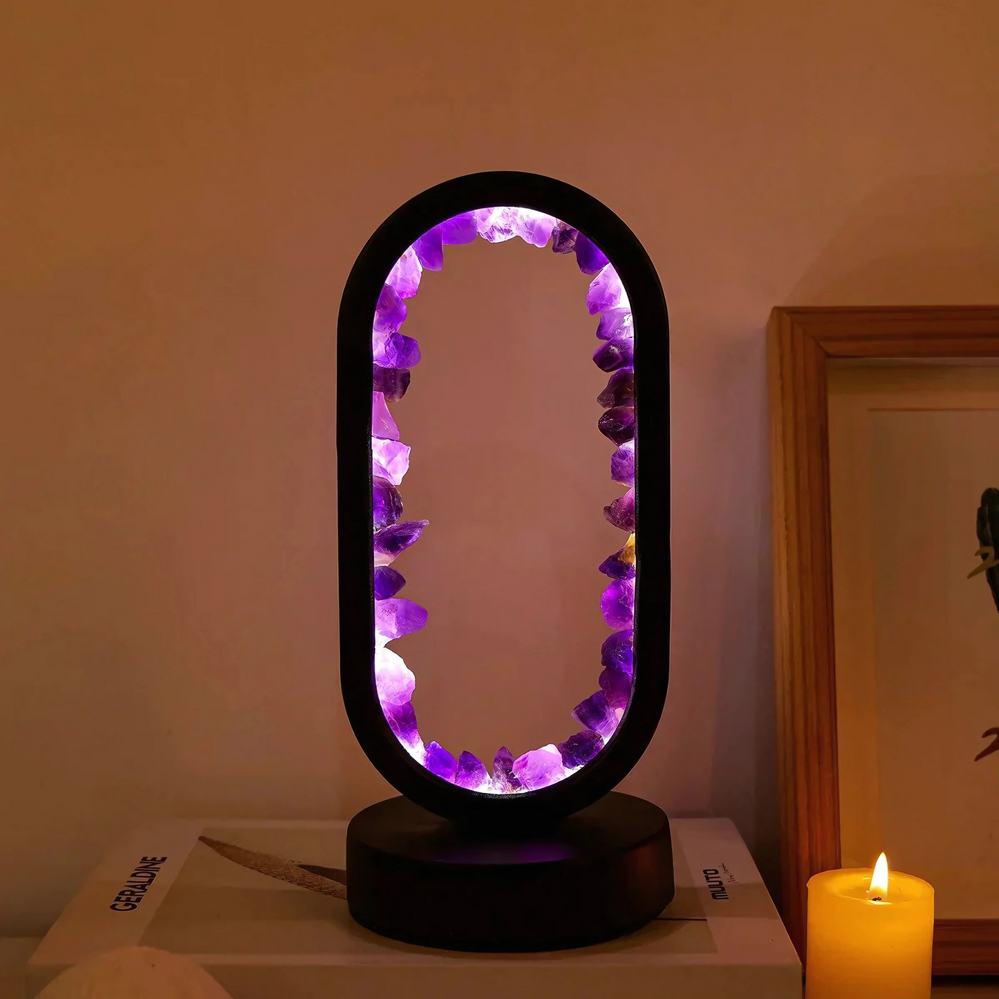 Lunaria – Lampe Cristal en Améthyste naturel