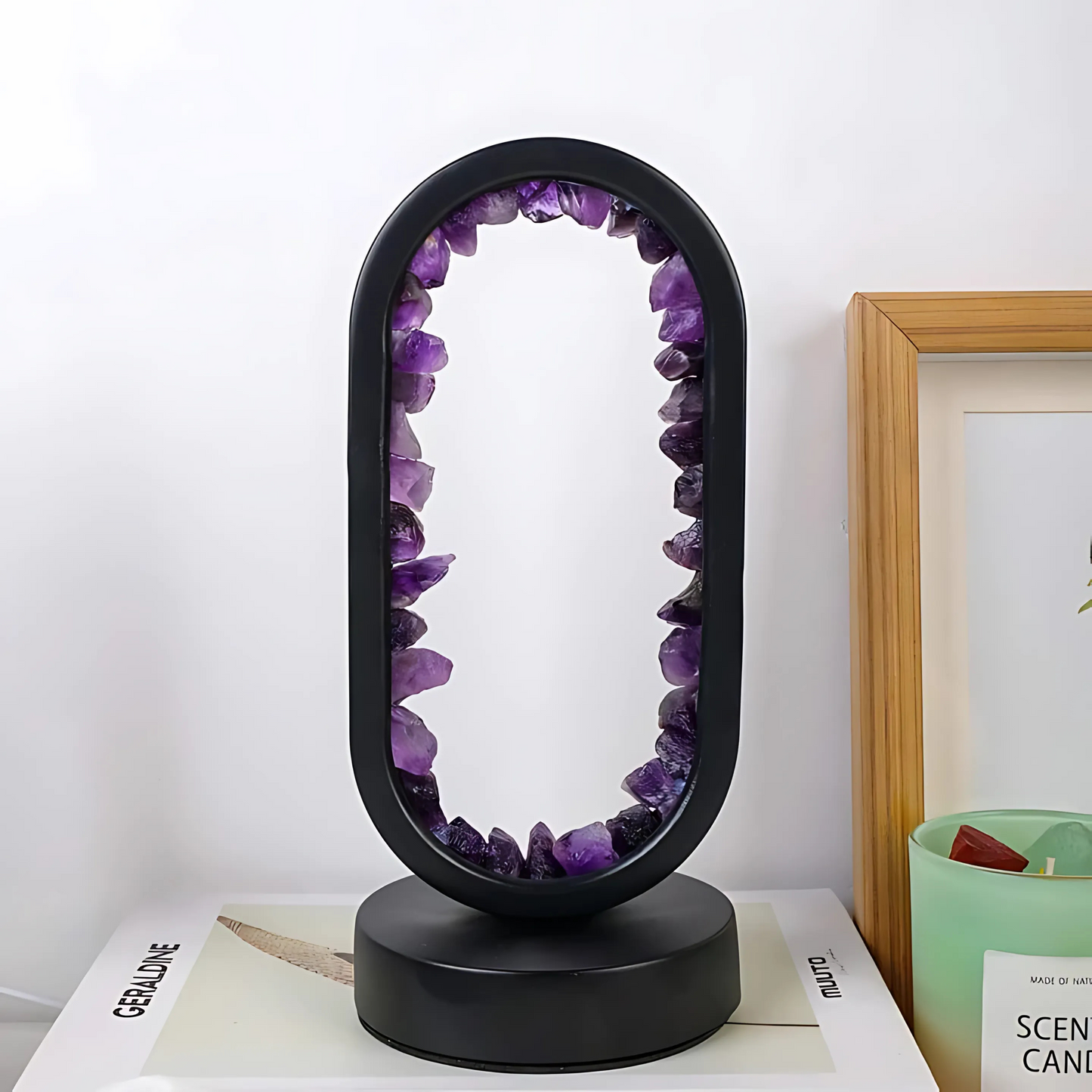 Lunaria – Lampe Cristal en Améthyste naturel