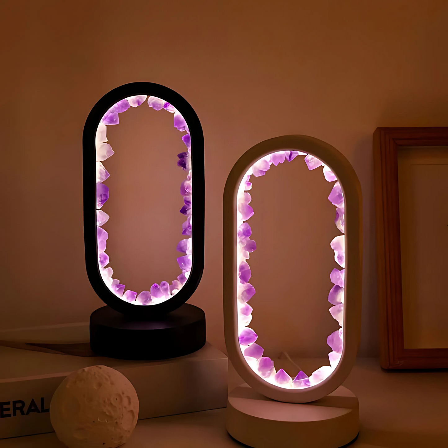 Lunaria – Lampe Cristal en Améthyste naturel