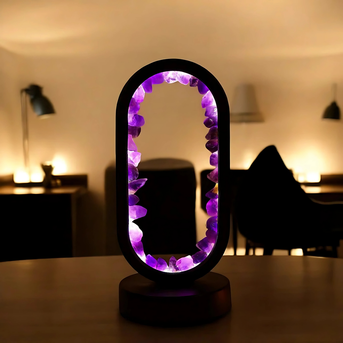 Lunaria – Lampe Cristal en Améthyste naturel
