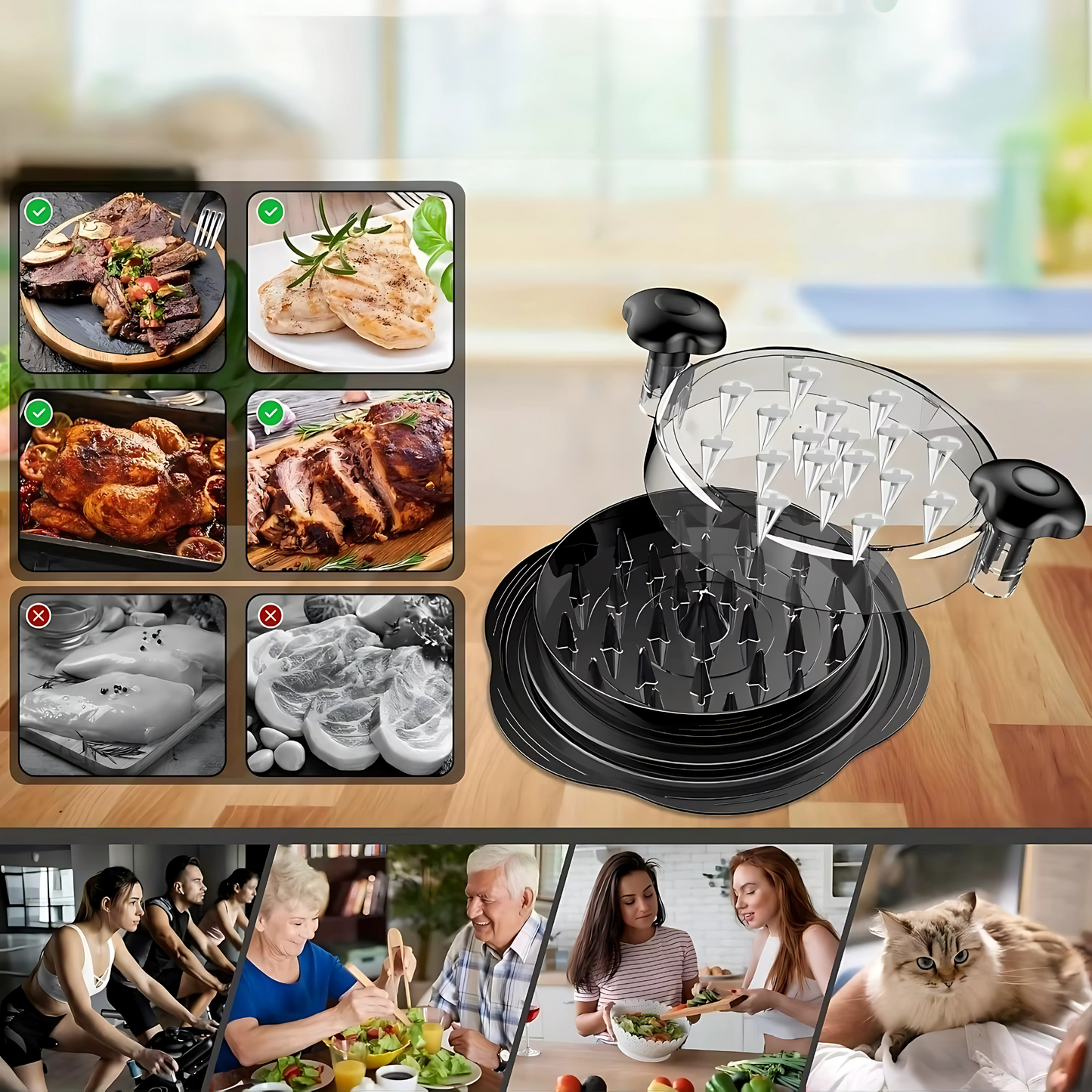 MeatTwist – Déchiqueteur de Viande Manuel Ergonomique