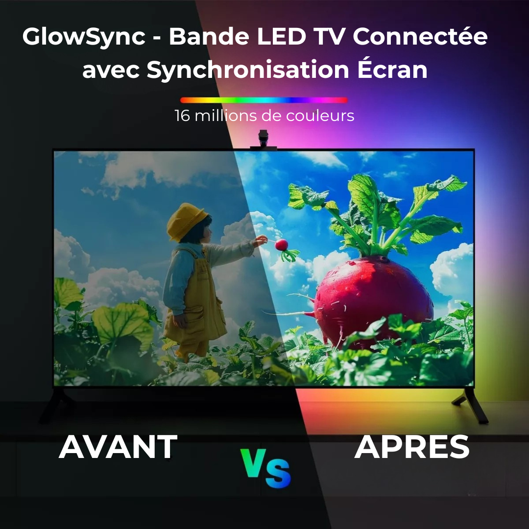 GlowSync – Bande LED TV Connectée avec Synchronisation Écran
