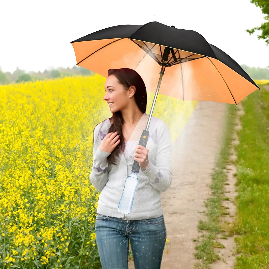 SunChill – Parapluie Rafraîchissant avec Ventilateur et Brumisateur
