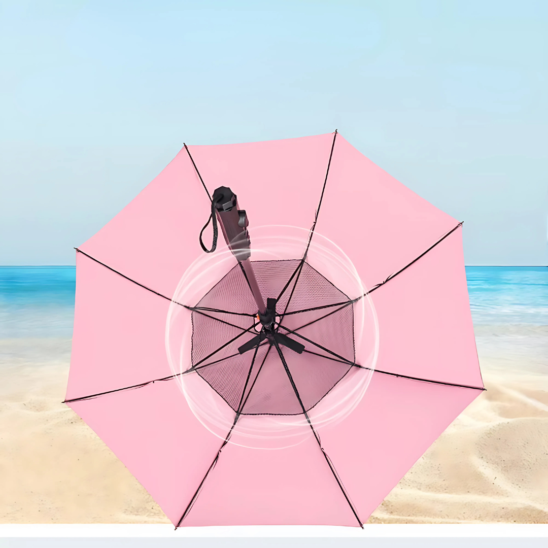 SunChill – Parapluie Rafraîchissant avec Ventilateur et Brumisateur