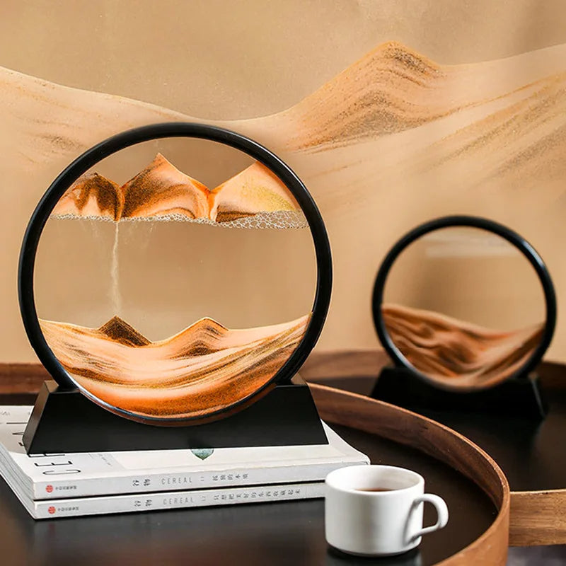 Mirage Temporel - Sablier 3D Paysage en Mouvement