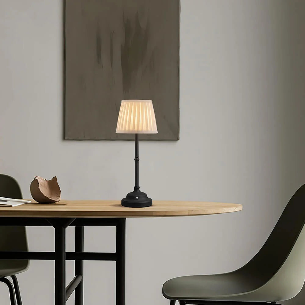 Lumière d’Antan - Lampe de Table Portative en Tissu avec Recharge USB
