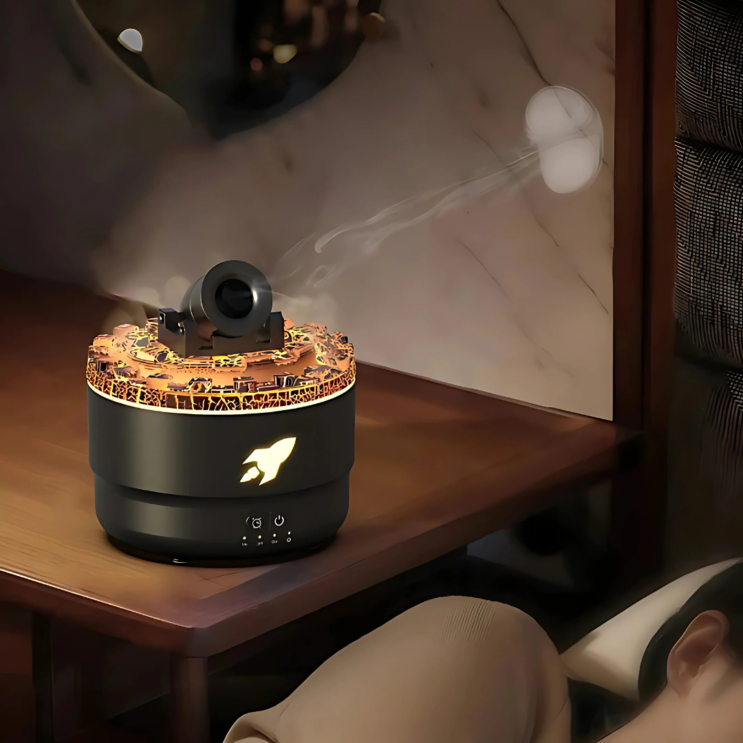 PureVolcan – Humidificateur & Diffuseur LED Effet Lave