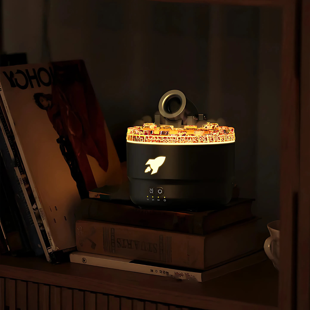 PureVolcan – Humidificateur & Diffuseur LED Effet Lave