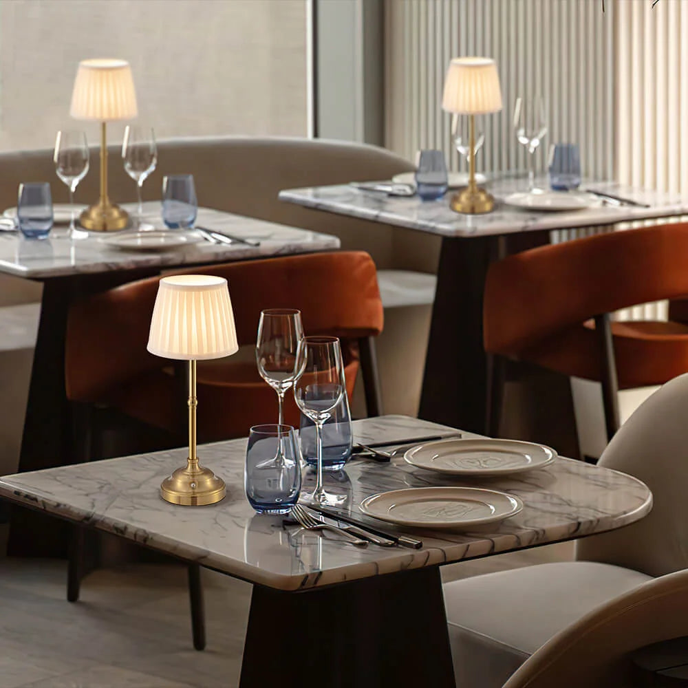 Lumière d’Antan - Lampe de Table Portative en Tissu avec Recharge USB