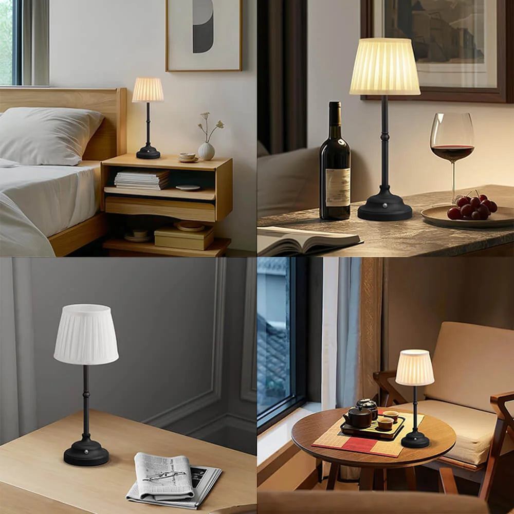 Lumière d’Antan - Lampe de Table Portative en Tissu avec Recharge USB