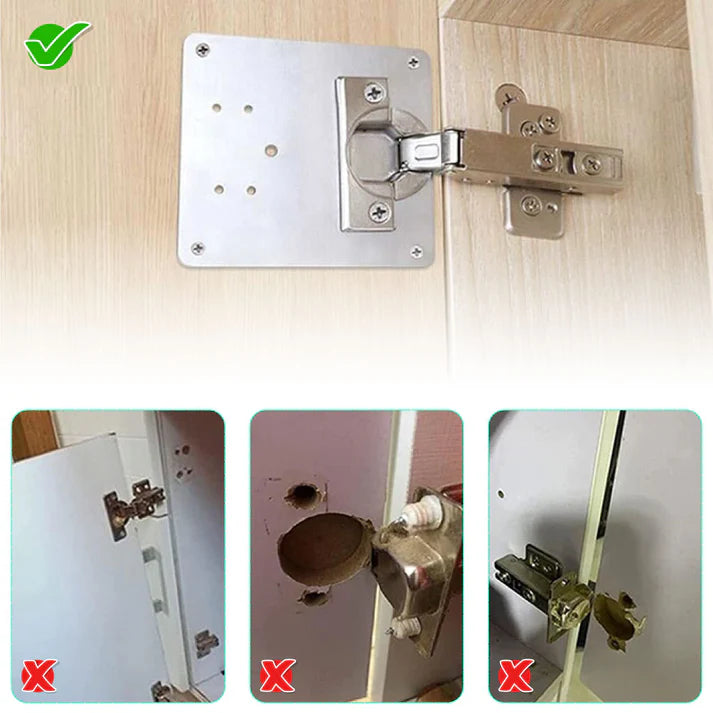 Fix'Armoire – Kit de Réparation de Charnières en Acier Inoxydable ( 4 pcs )