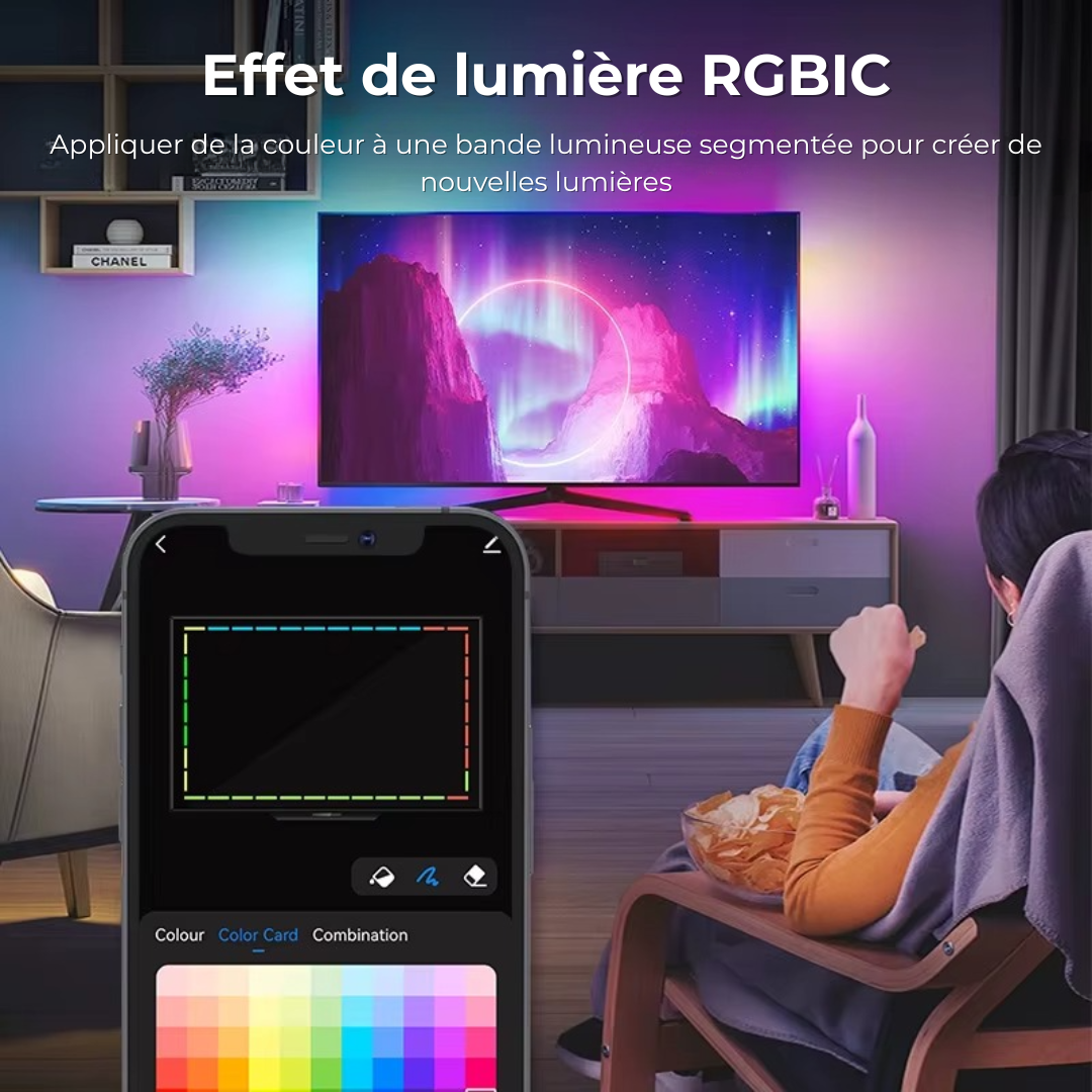 GlowSync – Bande LED TV Connectée avec Synchronisation Écran