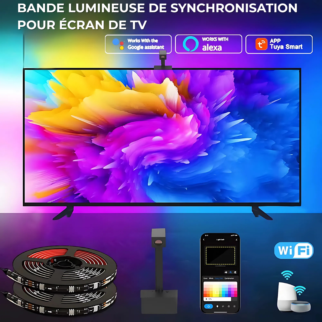 GlowSync – Bande LED TV Connectée avec Synchronisation Écran