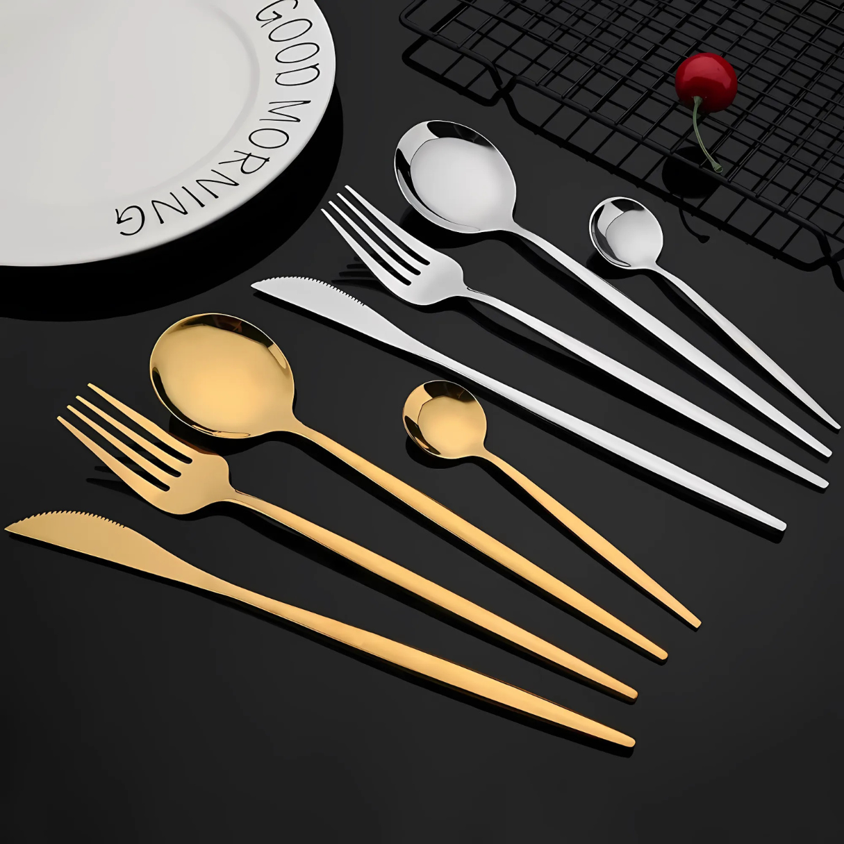 Luxe à Table – Coffret de Couverts Élégance Métallique ( 24 pcs )