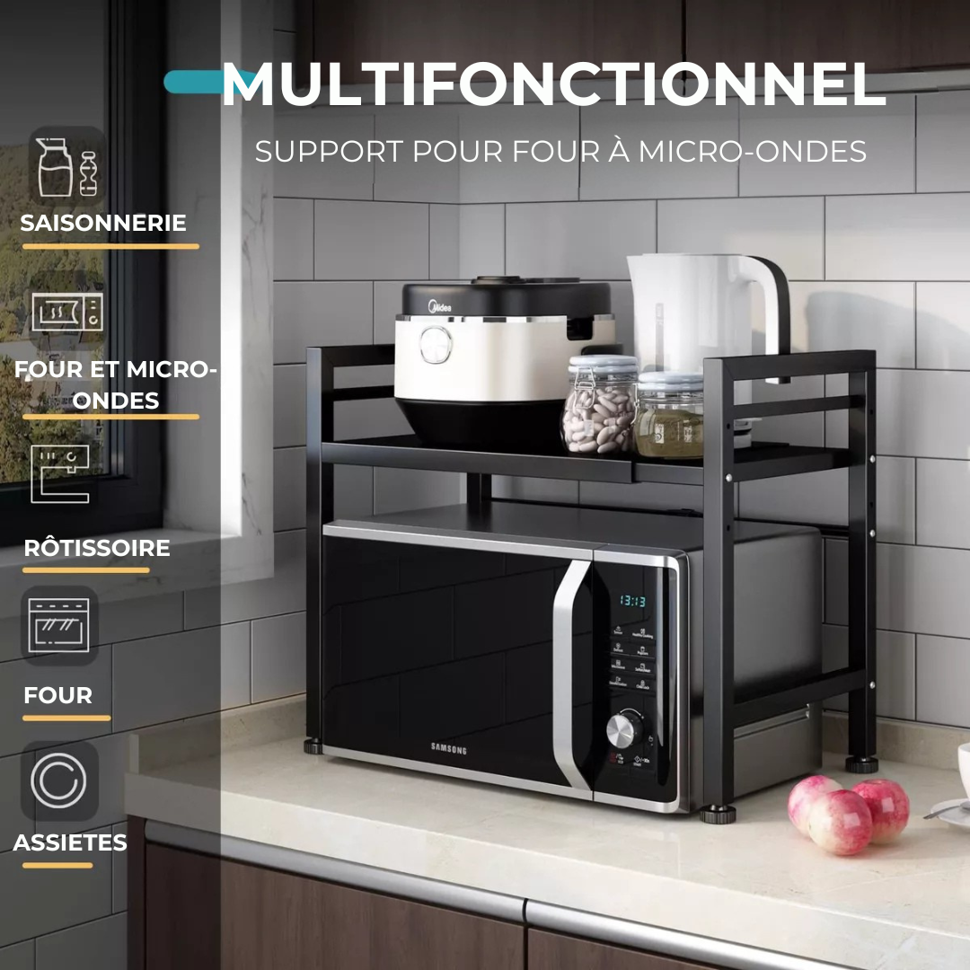 Étagère de Rangement Réglable pour Micro-Ondes