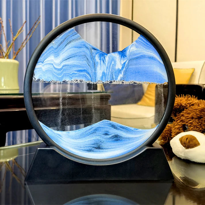 Mirage Temporel - Sablier 3D Paysage en Mouvement