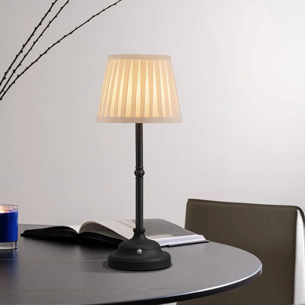 Lumière d’Antan - Lampe de Table Portative en Tissu avec Recharge USB
