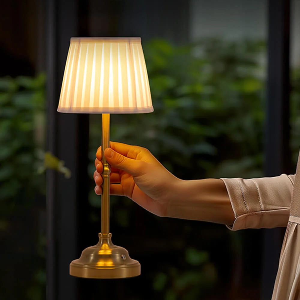 Lumière d’Antan - Lampe de Table Portative en Tissu avec Recharge USB