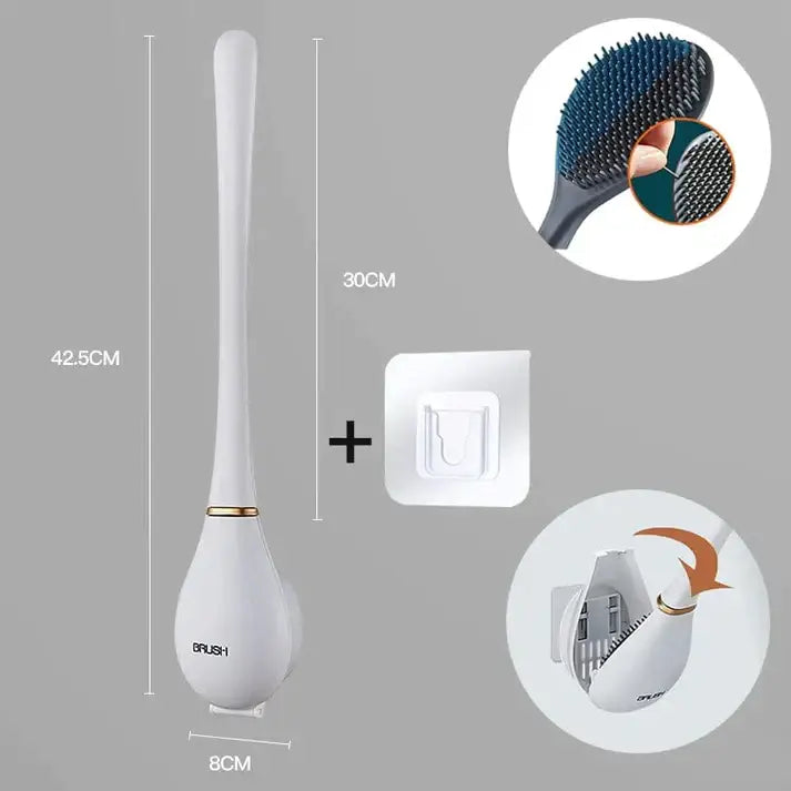 Brosse WC en Silicone élégante et hygiénique - SmartBrush Blanc