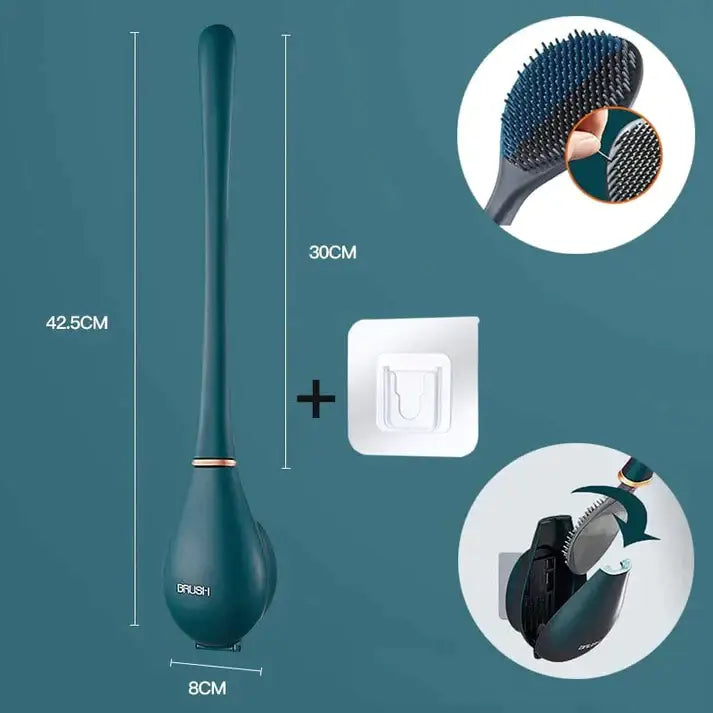 Brosse WC en Silicone élégante et hygiénique - SmartBrush Bleu Royal