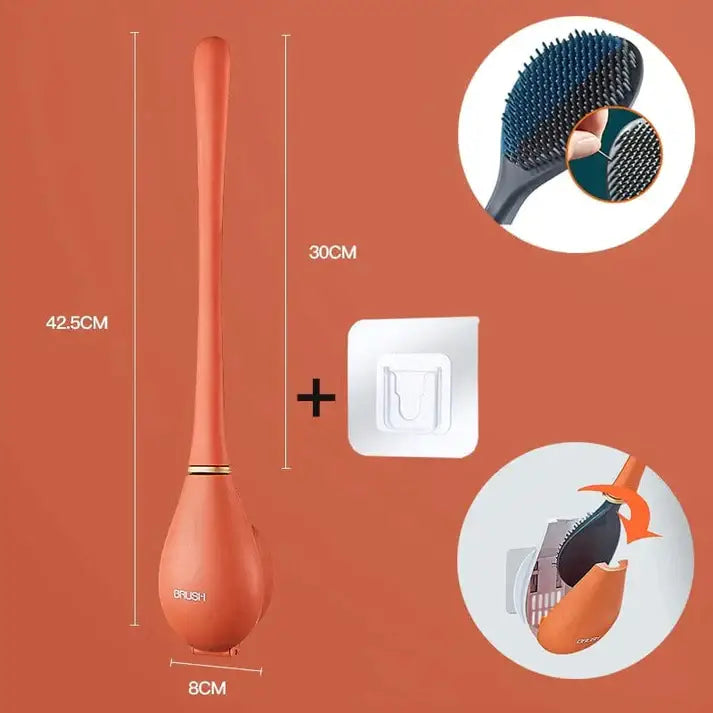 Brosse WC en Silicone élégante et hygiénique - SmartBrush Orange