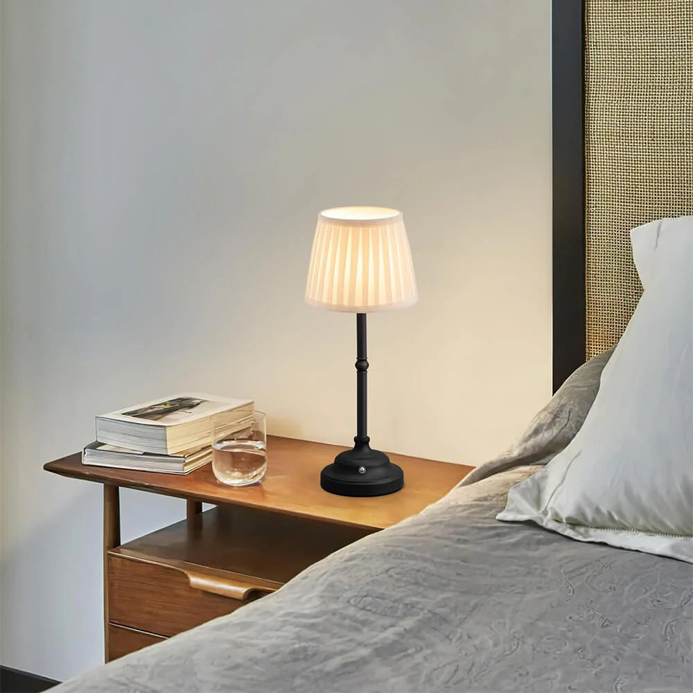 Lumière d’Antan - Lampe de Table Portative en Tissu avec Recharge USB