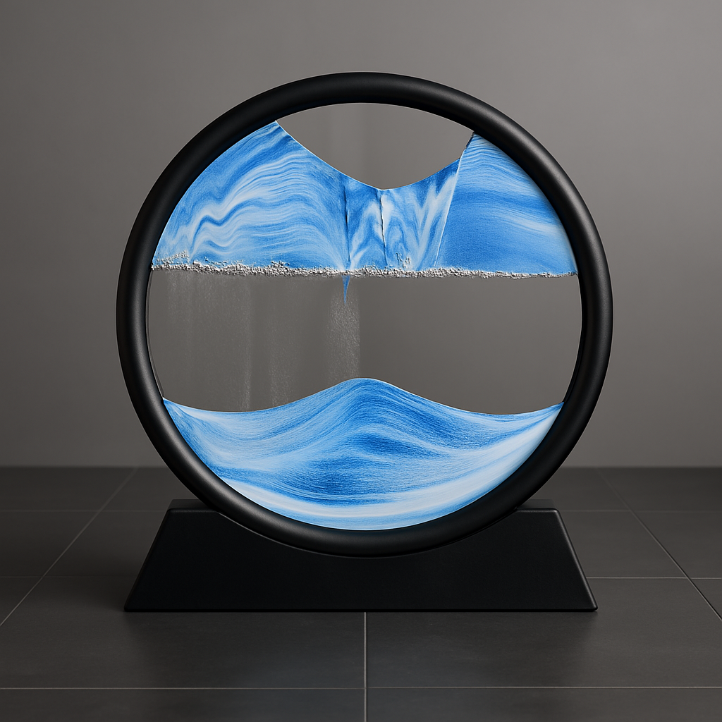 Mirage Temporel - Sablier 3D Paysage en Mouvement