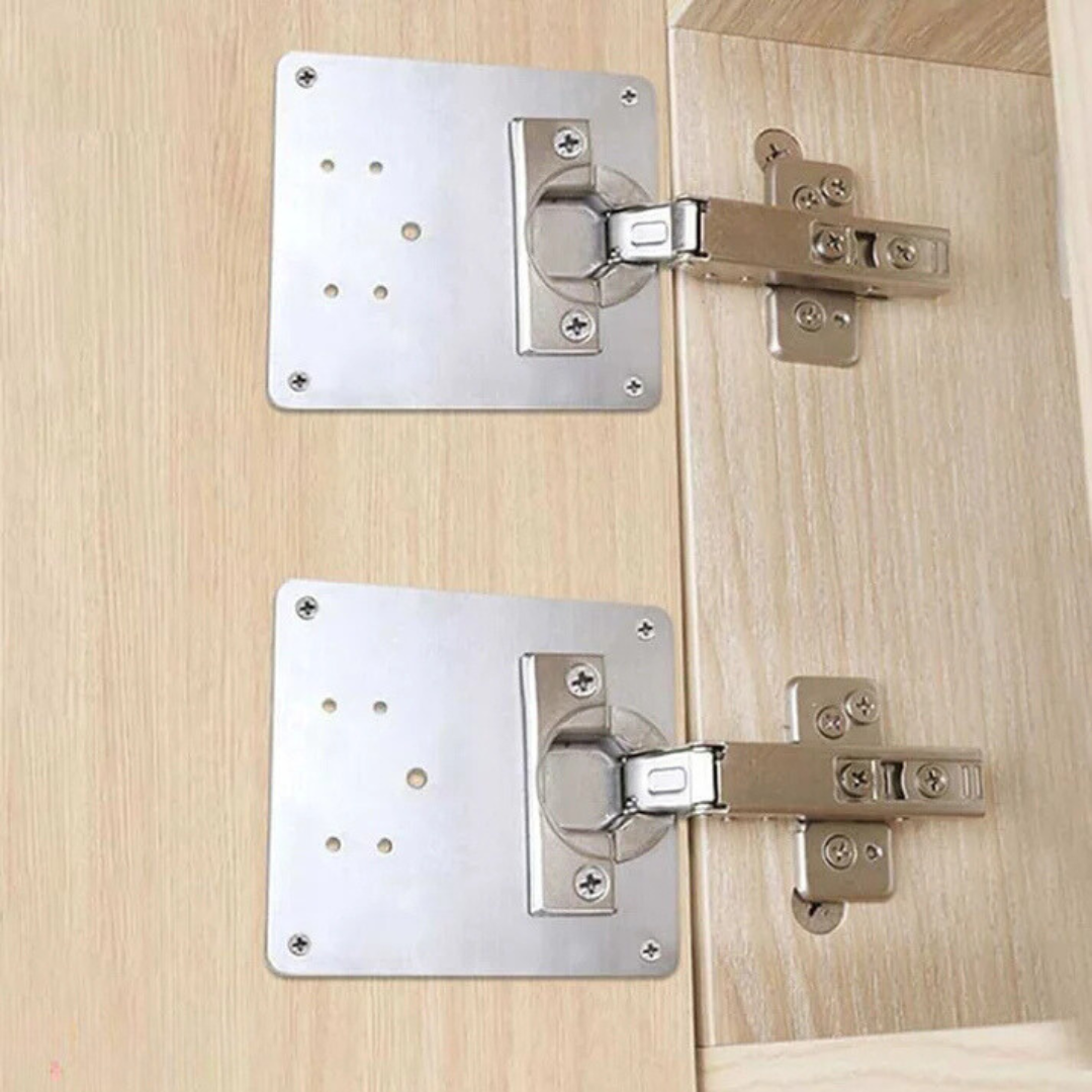 Fix'Armoire – Kit de Réparation de Charnières en Acier Inoxydable ( 4 pcs )