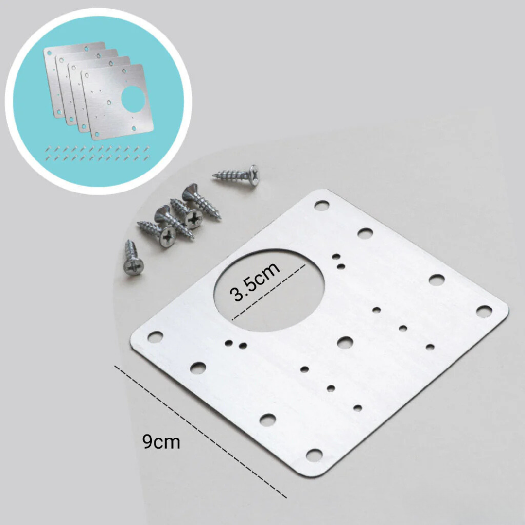 Fix'Armoire – Kit de Réparation de Charnières en Acier Inoxydable ( 4 pcs )