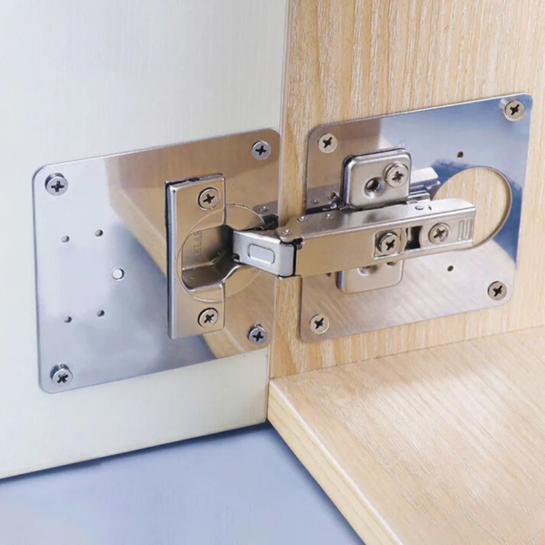 Fix'Armoire – Kit de Réparation de Charnières en Acier Inoxydable ( 4 pcs )