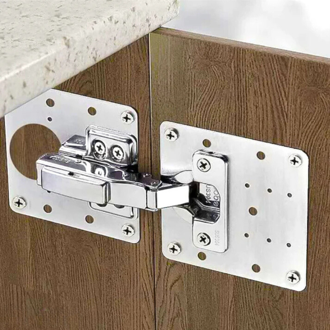 Fix'Armoire – Kit de Réparation de Charnières en Acier Inoxydable ( 4 pcs )