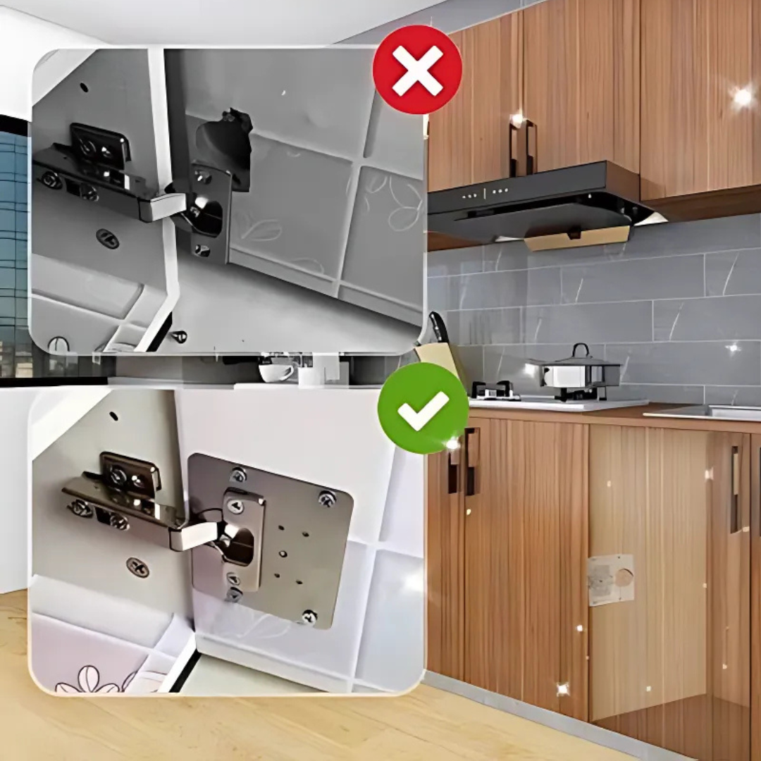 Fix'Armoire – Kit de Réparation de Charnières en Acier Inoxydable ( 4 pcs )