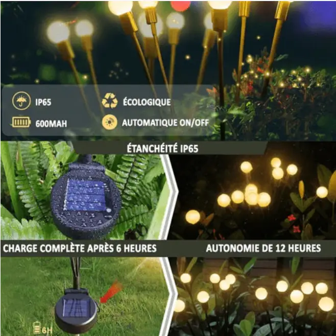 La magie de lampe effet luciole à énérgie solaire
