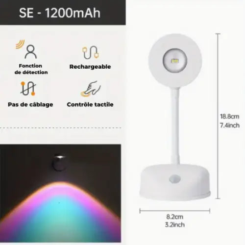 Lampe Murale LED à Capteur de Mouvement - Néon / Blanc