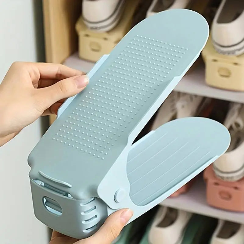Organisateur de Chaussures Double Stack - Bleu 5 Pièces