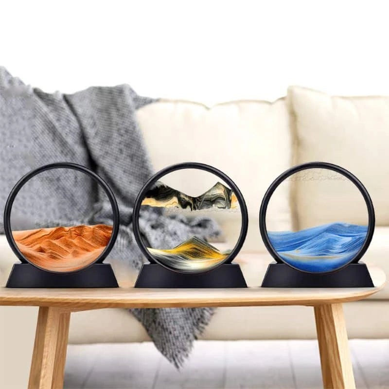 Mirage Temporel - Sablier 3D Paysage en Mouvement