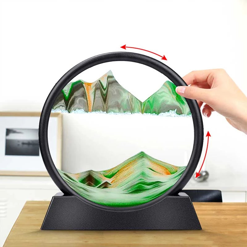 Mirage Temporel - Sablier 3D Paysage en Mouvement