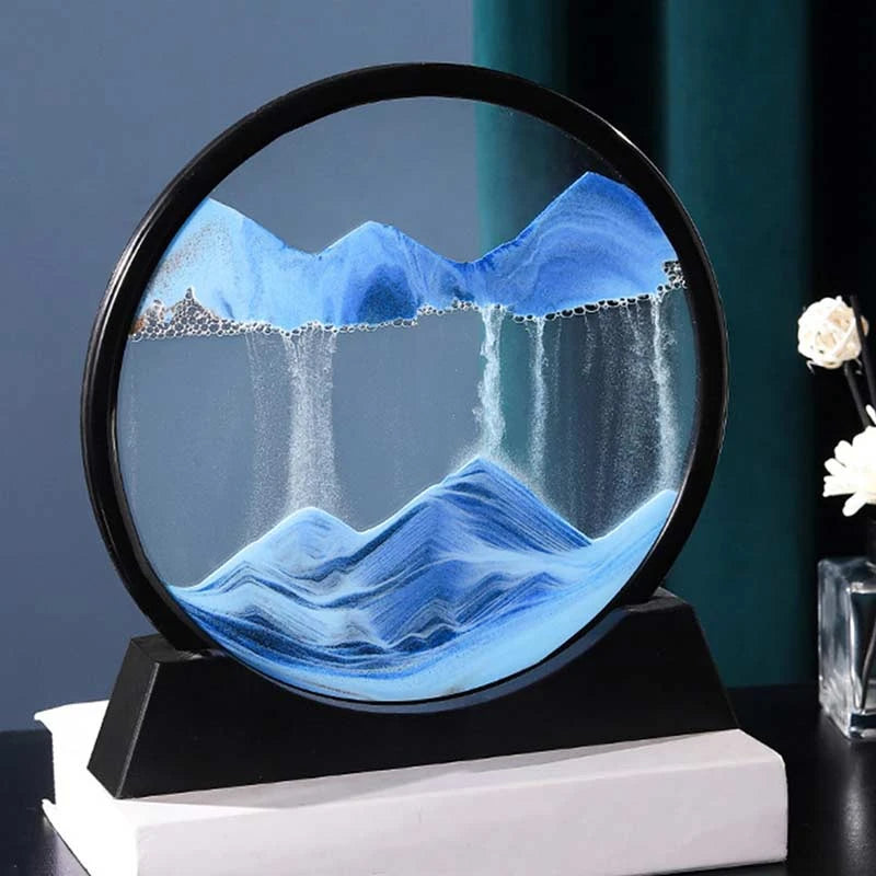 Mirage Temporel - Sablier 3D Paysage en Mouvement