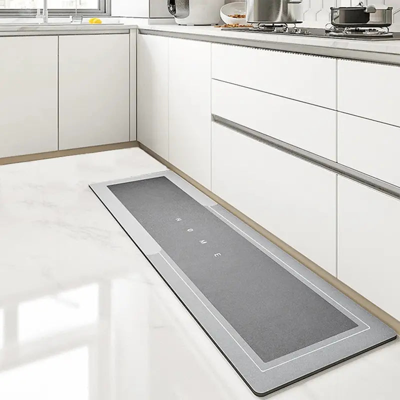 Tapis de Cuisine Confortable Imperméable & Antidérapant en Polymères absorbants - Gris Clair / M (40X80 cm)