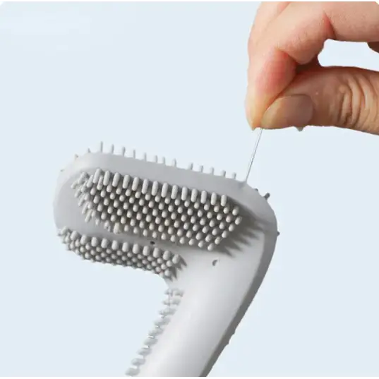 TriClean - Brosse de toilettes en Silicone Ultra - efficace ( + Support Offert)