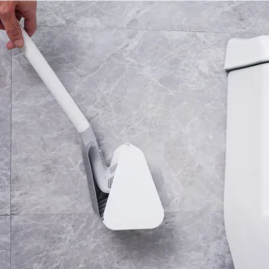 TriClean - Brosse de toilettes en Silicone Ultra - efficace ( + Support Offert)