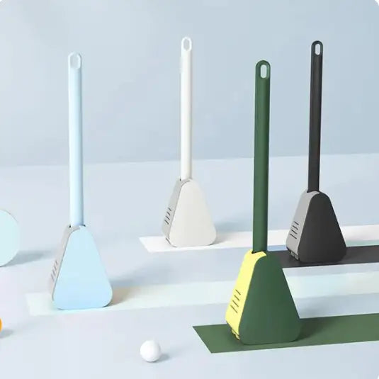 TriClean - Brosse de toilettes en Silicone Ultra - efficace ( + Support Offert)