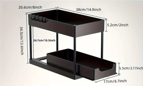 Rangement à Double Fente pour Sous Évier